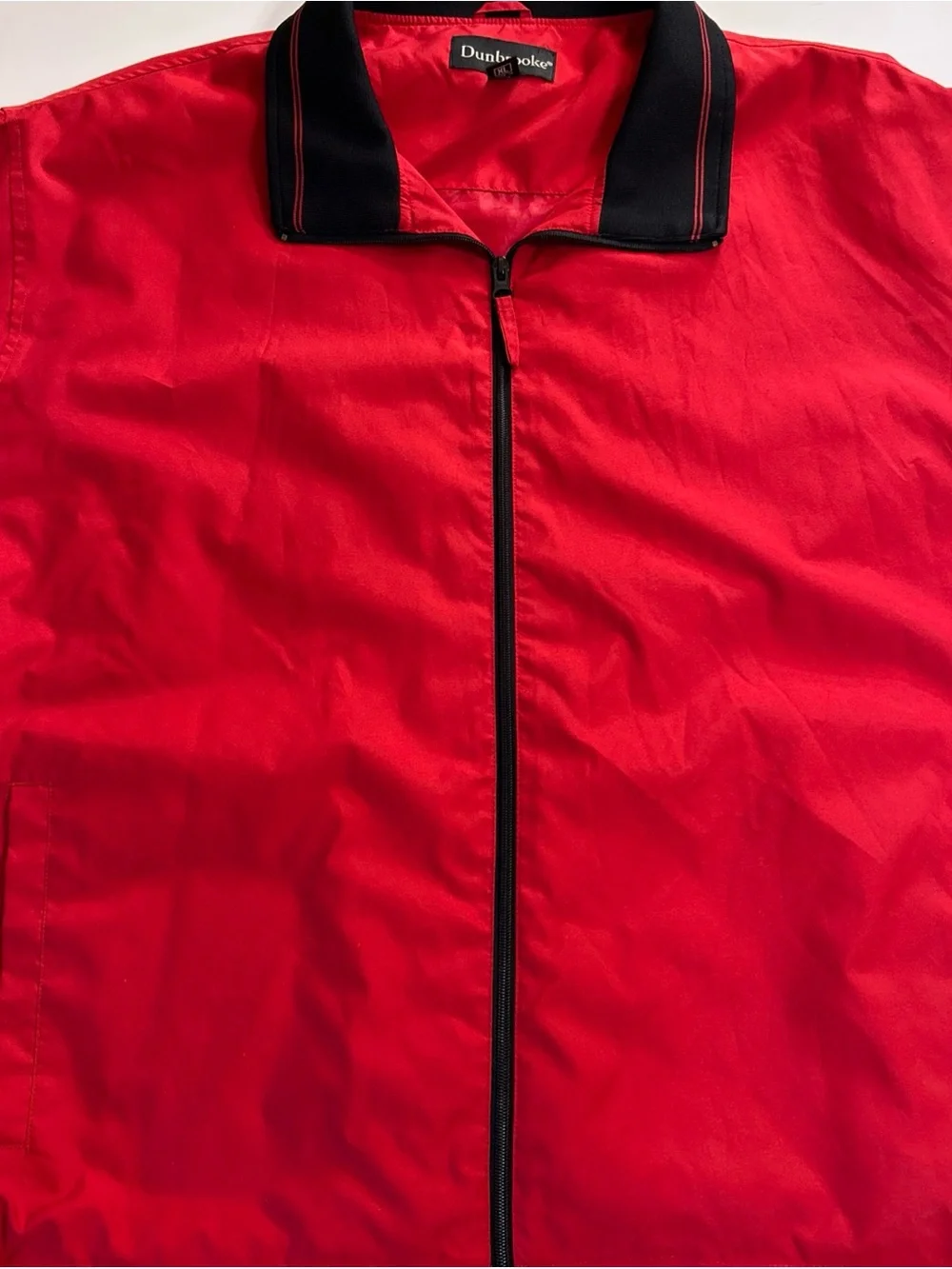 Vintage Dunbrooke Jacket Adult XL White Windbreaker 1990s Red Black Retro